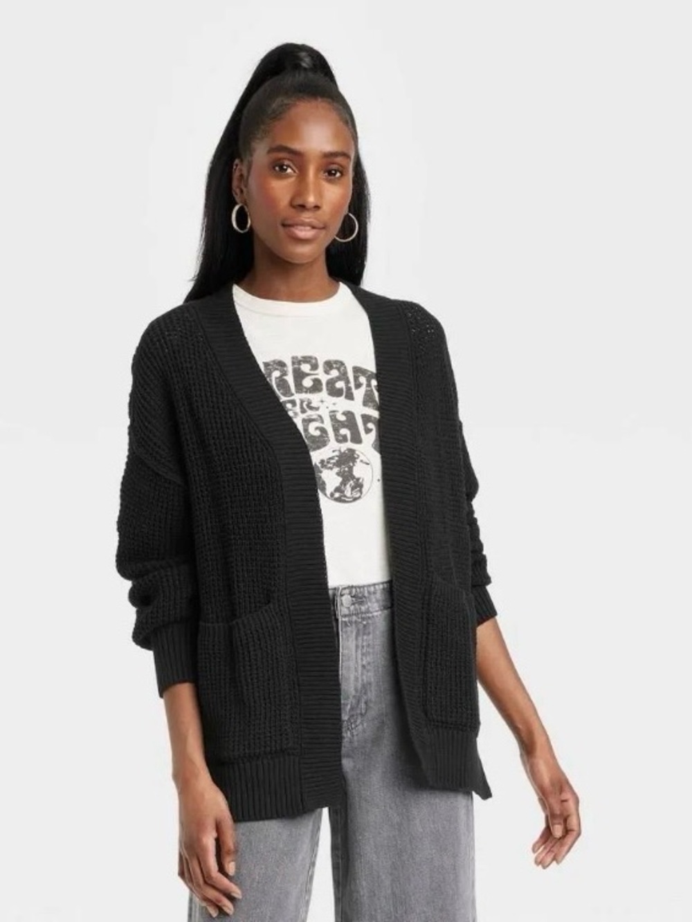 Women's XS (oversized fit) Open-Front Cardigan - Universal Thread™